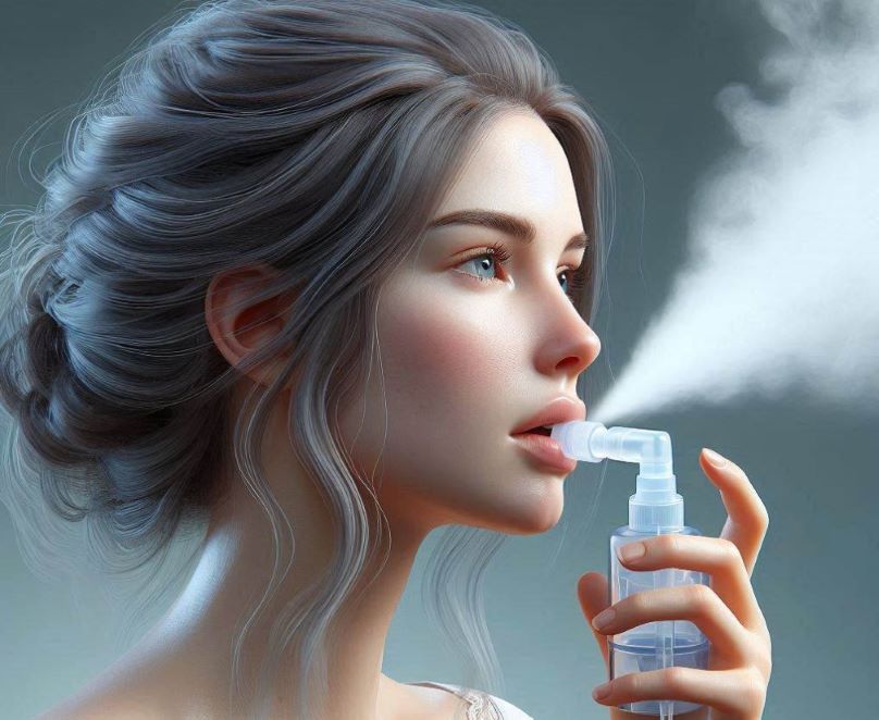 woman nebulizer